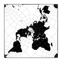 La proyección quncuncial de Peirce. Imagen de la página de PROJ